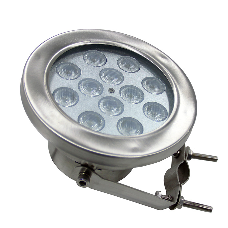 CE IP68 Waterproof Stainless Steel RGB 12W DMX Submersible Nozzles Laminar Jet LED Underwater Fountain Pool Lights Landscape