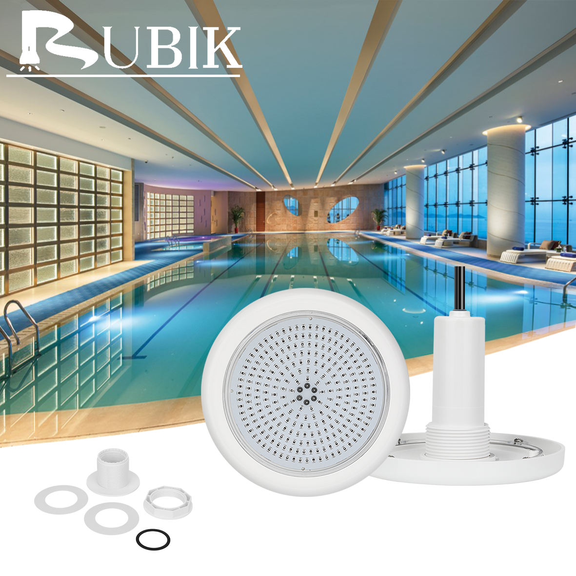 RGB LED Pool Light Color-Changing RUBIK Nicheless Light Liner ABS+PC Pools IP68 Landscape Ra80 10W/18W Remote APP