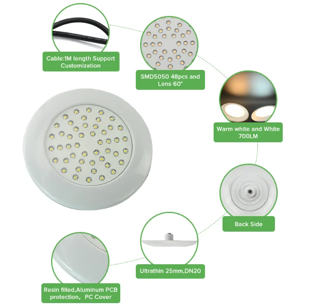 IP 68 Mini Remote Control 10w Dmx Wire Multicolor Changing Swimming Pool Lights Led Underwater Led Color Changing Pool Light