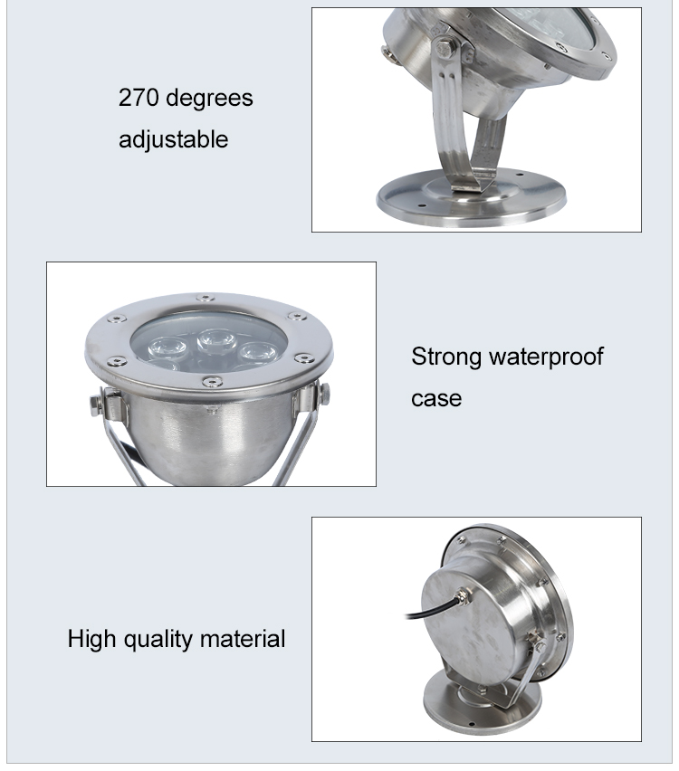 Outdoor Waterproof IP68 Stainless Steel RGB LED Pool Lights