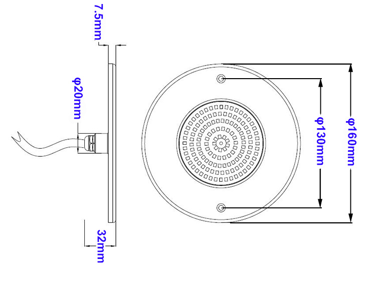 35W Resin Filled Pool Light for Liner Vinyl Fiberglass 1-1/2" Led Underwater Light Swimming Pool Light