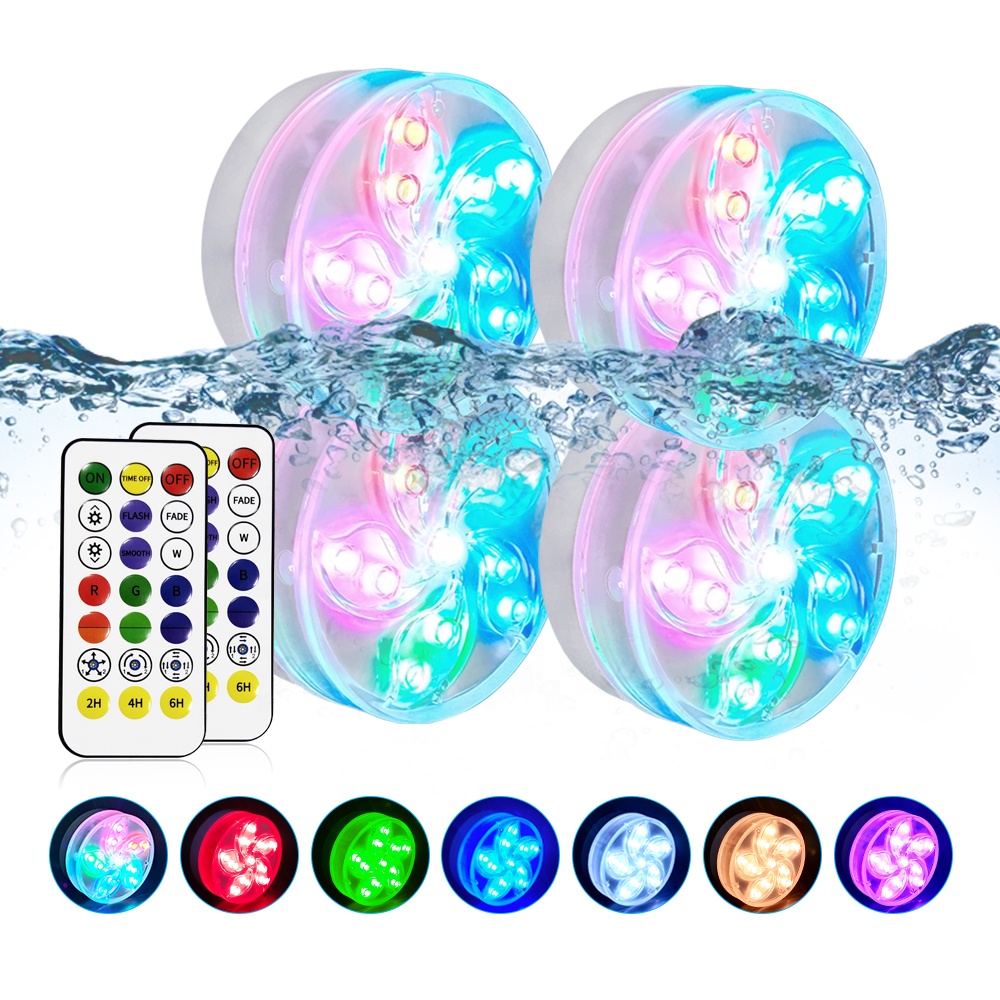 Mini Magnetic Battery RGB IP68 Waterproof Diving Swimming Pool Light Led Underwater Submersible Led Light With Remote Controlled