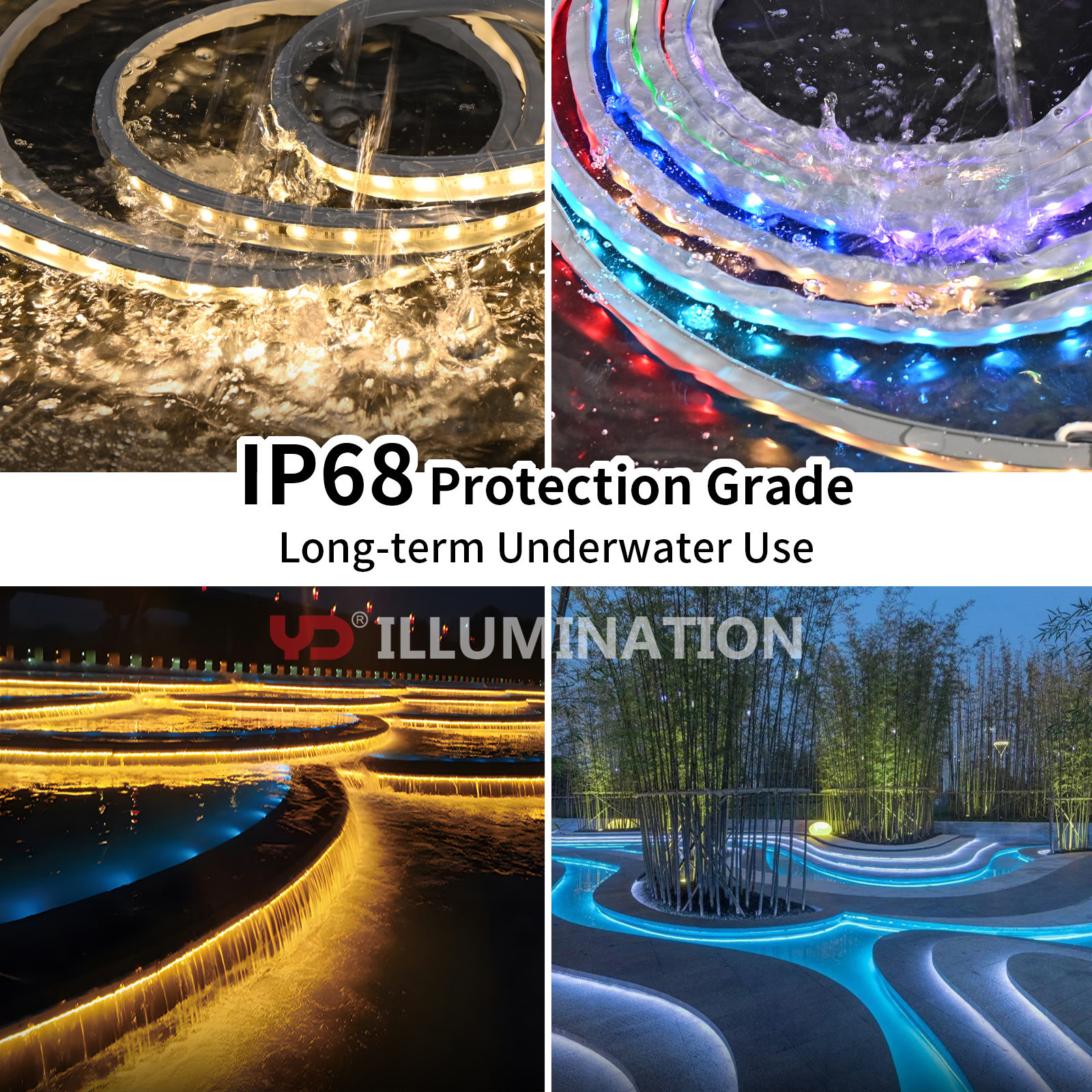 Highest IP68 Waterproof PVC LED Strip Lights For Underwater Swimming Pool &amp; Landscape Lighting With App Control