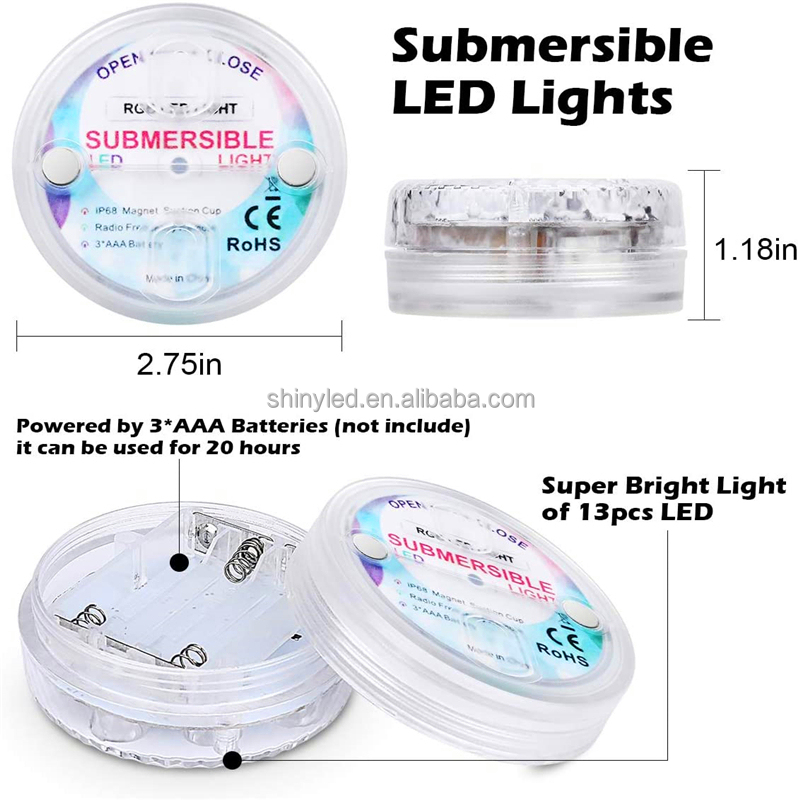 Waterproof IP68 Light Magnet and Suction Cups