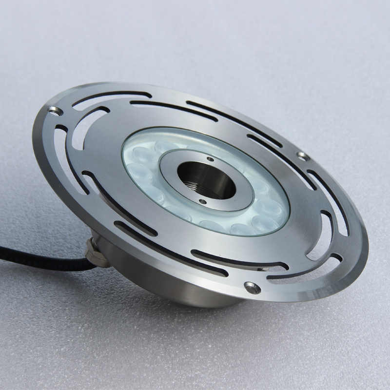 Outdoor Landscape IP68 Waterproof Stainless Steel DMX RGB LED Jet Underwater Ring Dry Fountain Nozzle Light Water Return Hole