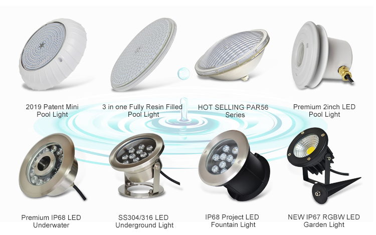 2 Inch Inside Concrete Liner Vinyl Swimming Pool Mini Submersible Spot Underwater Lighting