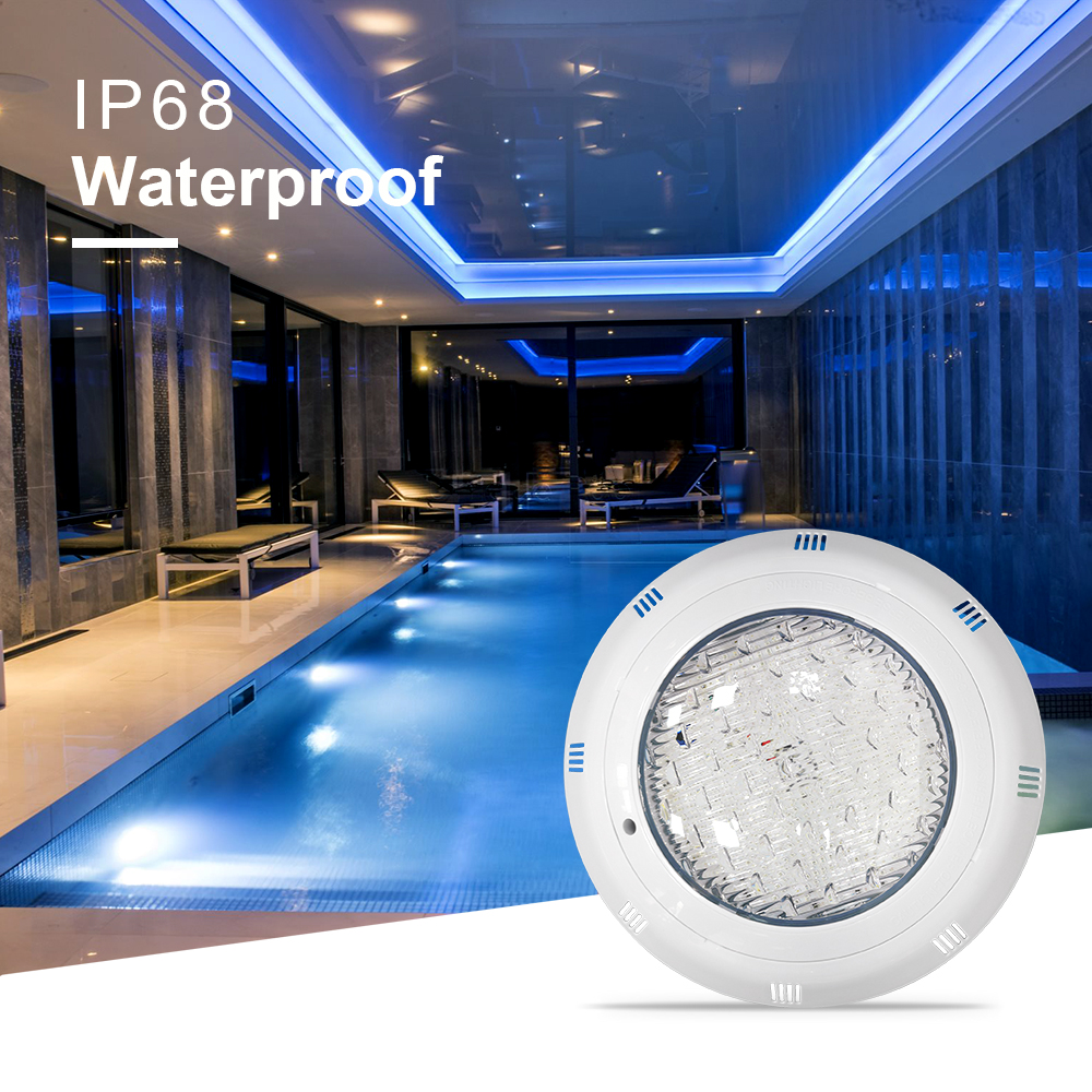 IP68 Surface Mounted PAR56 Swimming Pool Light Waterproof WIFI Remote Control RGB LED Underwater Lights PC Material Dimmable 12V
