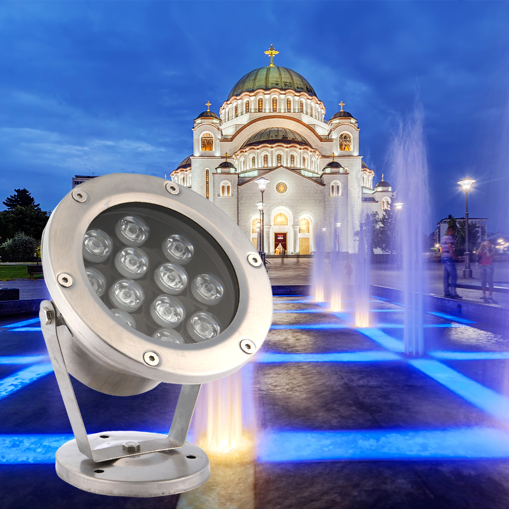 9W 12W 15W 18W IP68 Stainless Steel Waterproof LED Underwater Spotlight Landscape Pool Light Fountain Floodlight