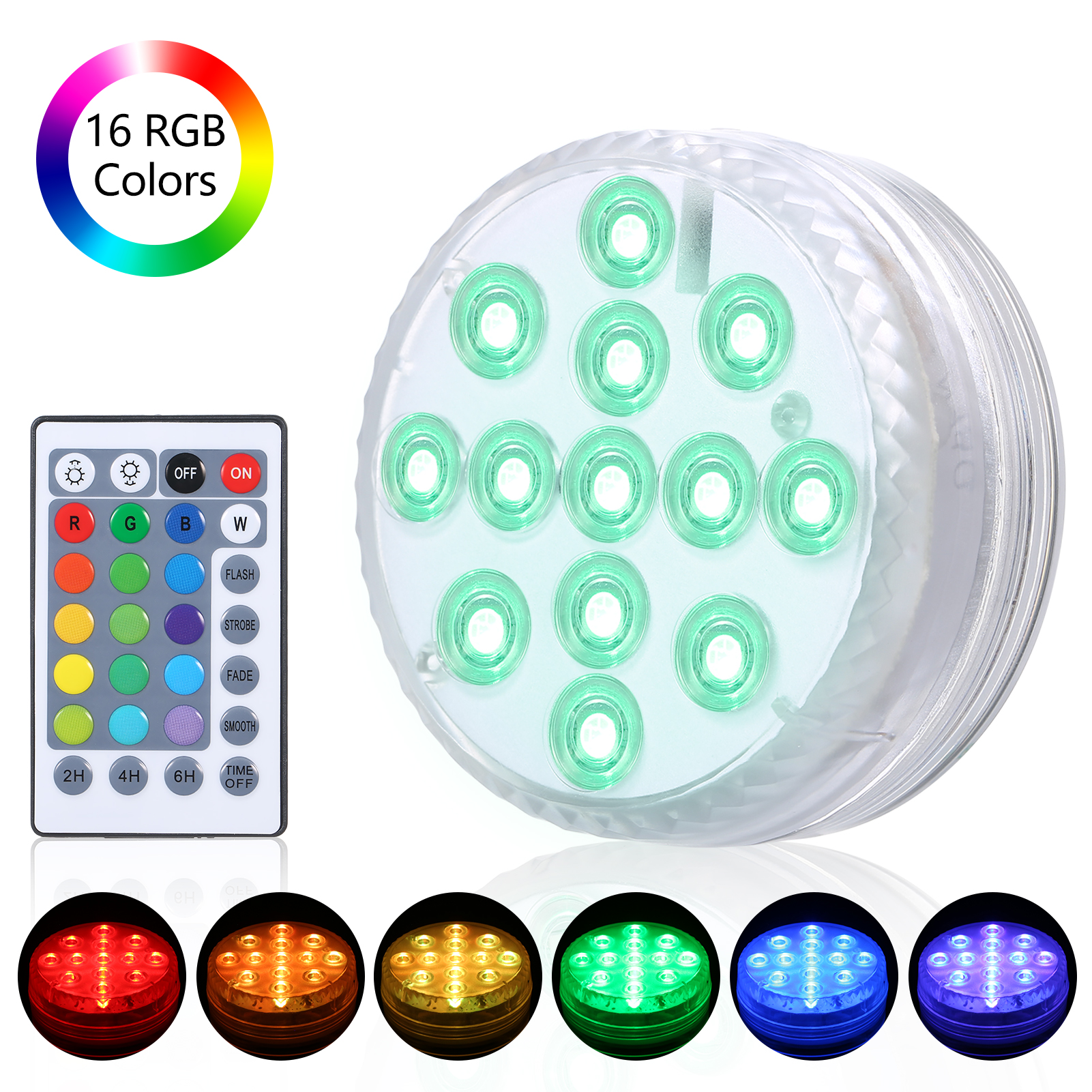 13 LEDs Magnetic Submersible LED Waterproof Underwater Light USB Rechargeable Swimming Pool Night Lamp With Suction Cups