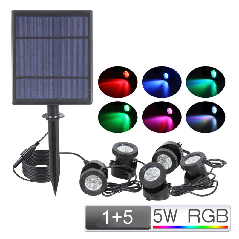 1X2 1X3 1X5 Solar Panel Landscape RGB IP68 Waterproof Outdoor Solar Pool Light Solar Underwater Lamp