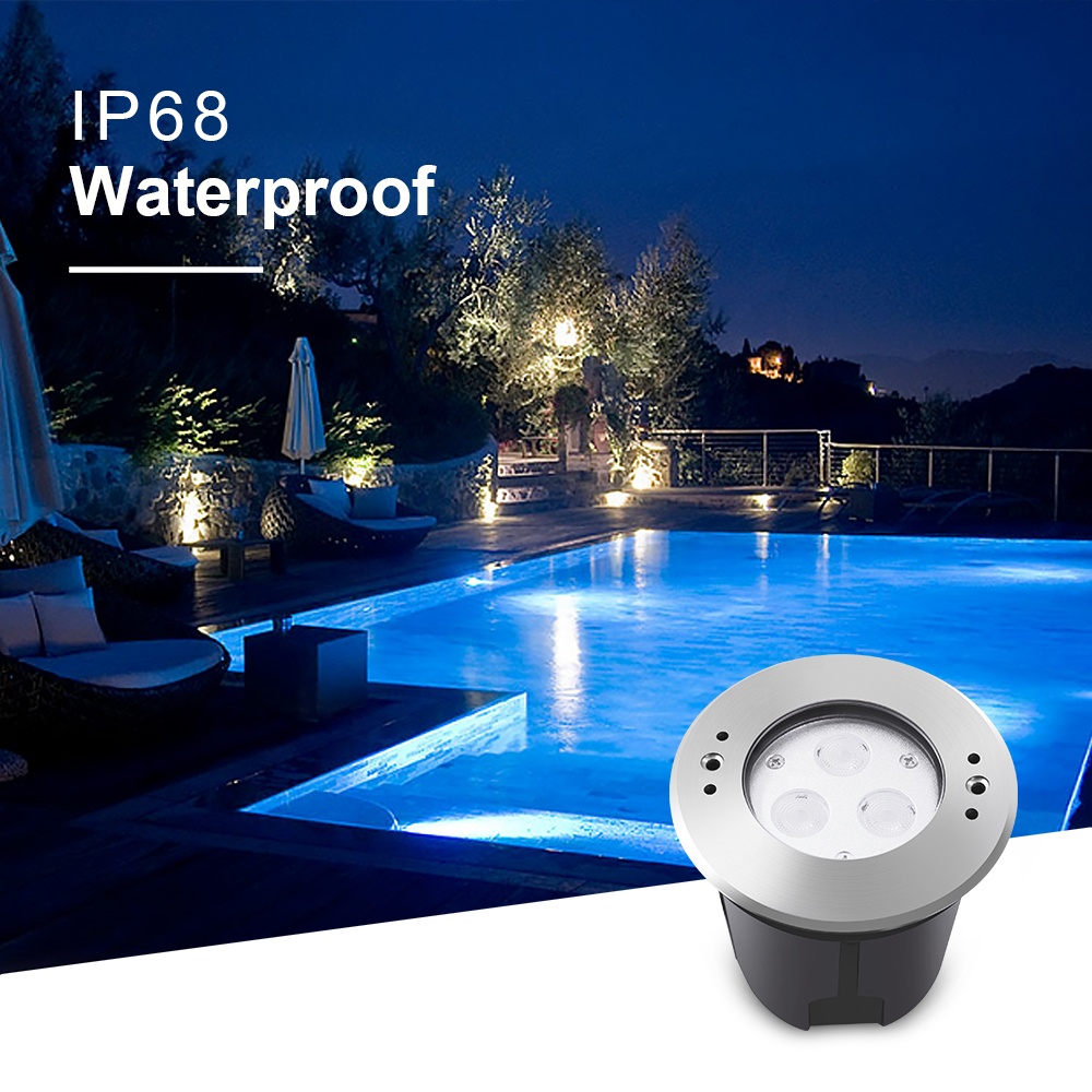 High Quality Durable IP68 12V/24V LED 316 Stainless Steel Inground Underwater Recessed Pool Light RGB Adjustable Beam Angle