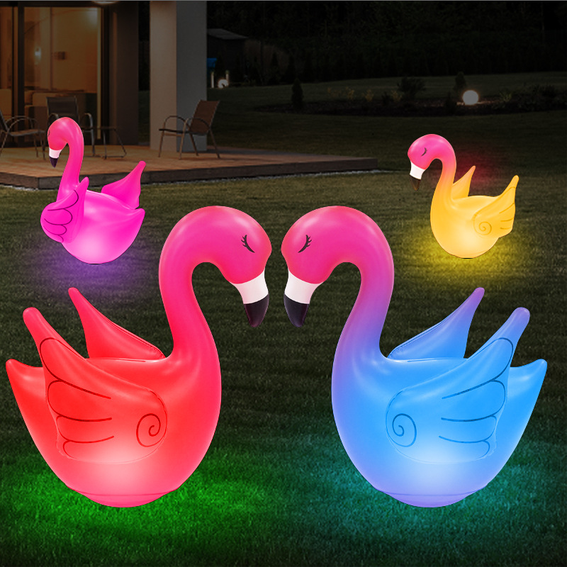RGBW Color Changing Flamingo Swimming Pool Light with IR Remote IP68 Waterproof LED PVC Inflatable Garden