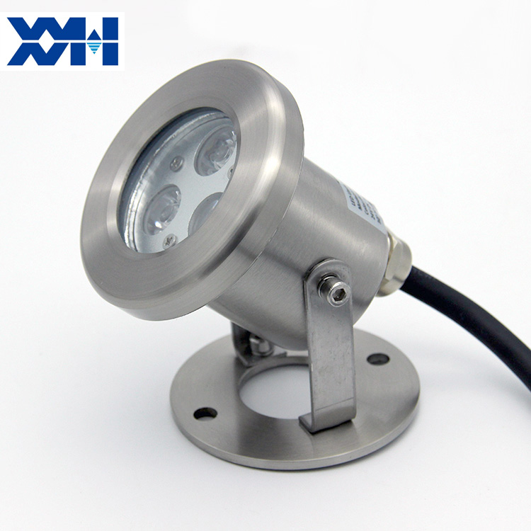 High Brightness 3W DMX512 RGB Colorful IP68 Waterproof Stainless Steel LED Underwater Pool Light For Swimming Pools &amp; Fountains