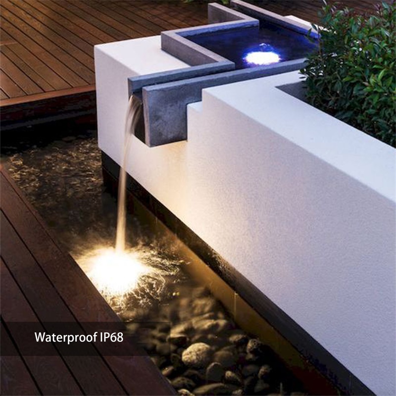 Outdoor Waterproof IP68 Recessed Swimming Pool Light Fountain 1-24W Stainless Steel Low Voltage 24VDC Underwater Ground LED