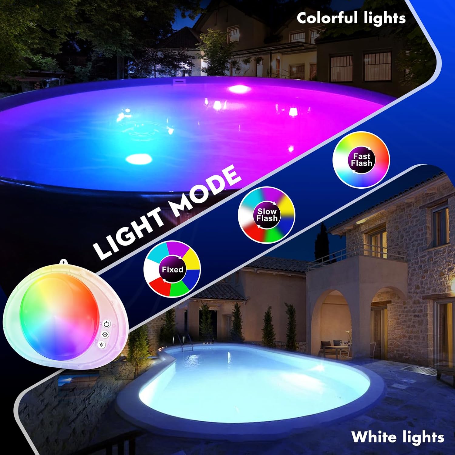 LED Pool Light Remote Control Waterproof Magnetic Submersible for Inground/Above Ground Pools &amp; Hot Tub 1 PC
