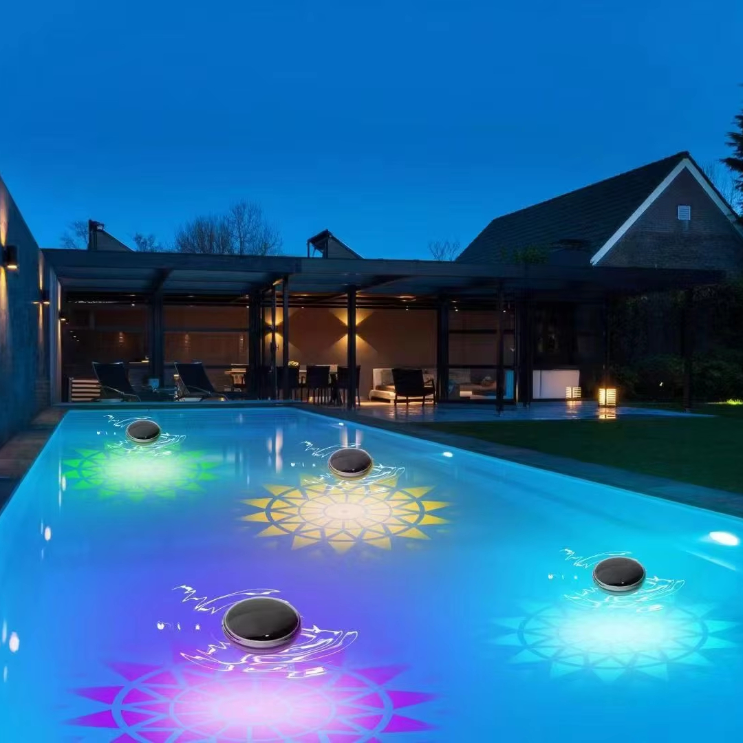 IP67 Waterproof Solar Floating Lamp LED PC Body Blue Emitting Pool Lights for Home Garden Pond Courtyard Outdoor Pool Decorative