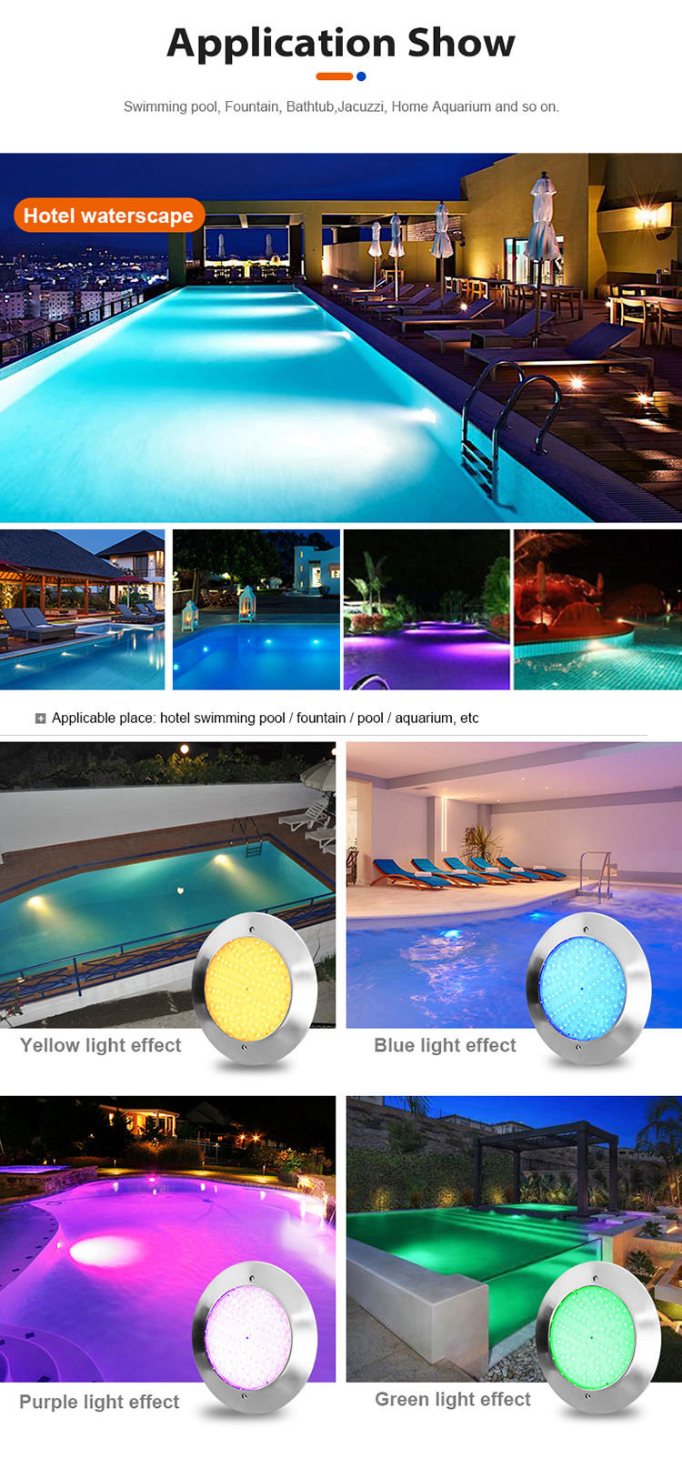 DC 12V Ip68 Waterproof 4 Wire RGB RGBW Stainless Steel Resin Filled Underwater Swimming Pool Led Light Low Voltage