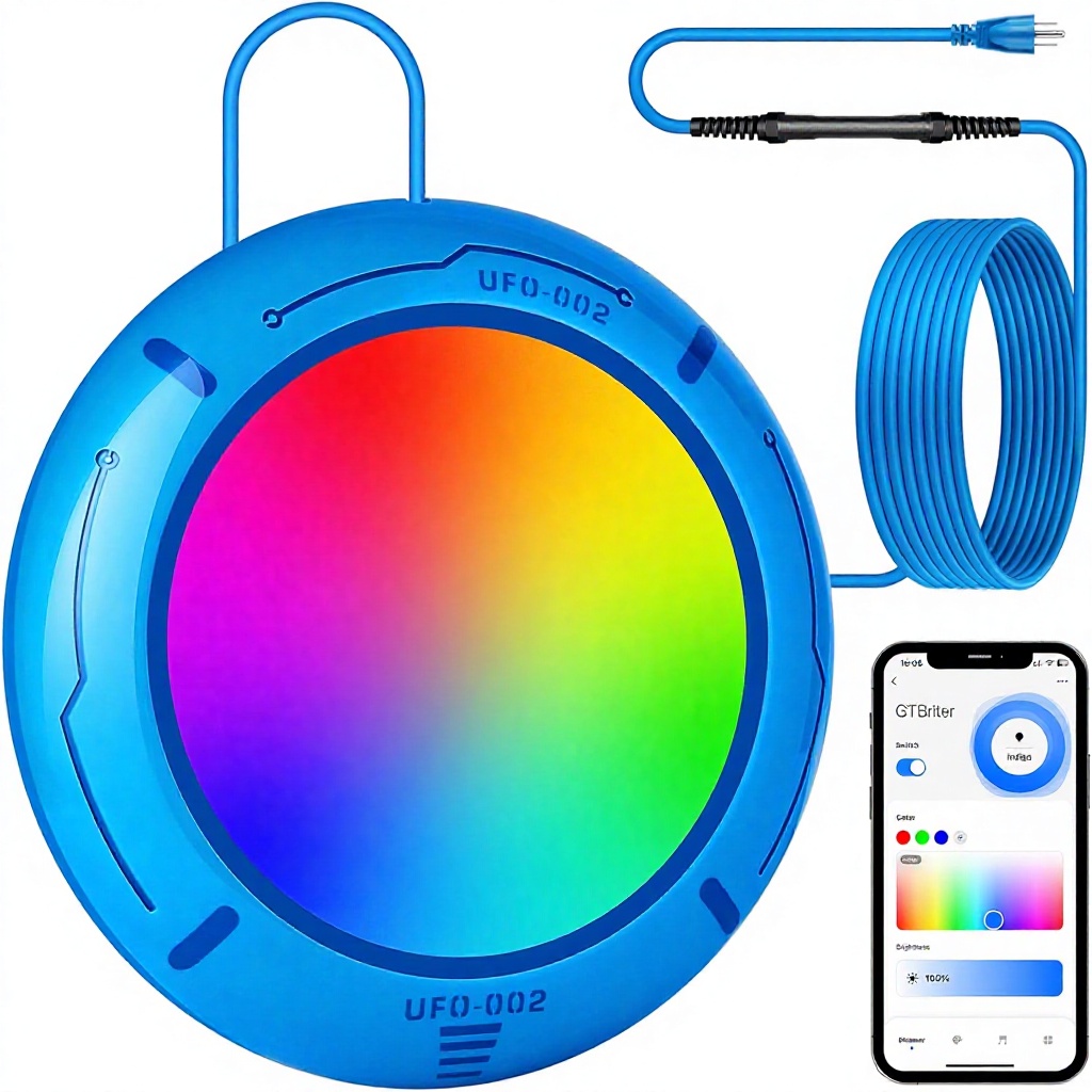 APP Control 20W RGB Dimmable LED Pool Lights with Suction Cups &amp; Built-in Magnets IP68 Waterproof for Ground Inground Pools