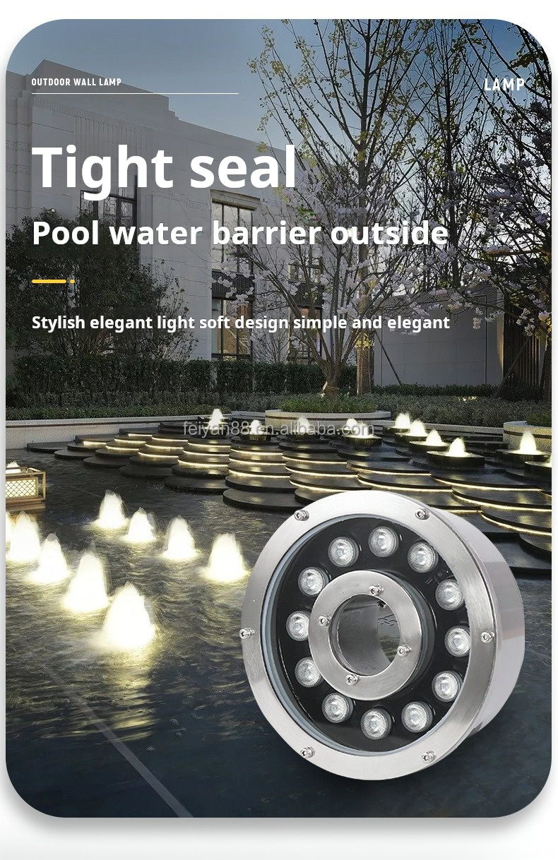Electric Stainless Steel IP68 Waterproof Pool Lamp RGB LED Garden Lights Outdoor Swimming Pool Fountain Light Water Float Pond