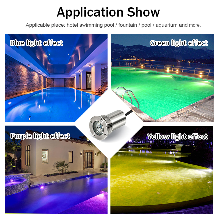 High Quality D55mm IP68 Spa Light Multi RGB 12W 12V Nicheless Recessed 1.5 Inch Fitting Replacement Led Swimming Pool Light
