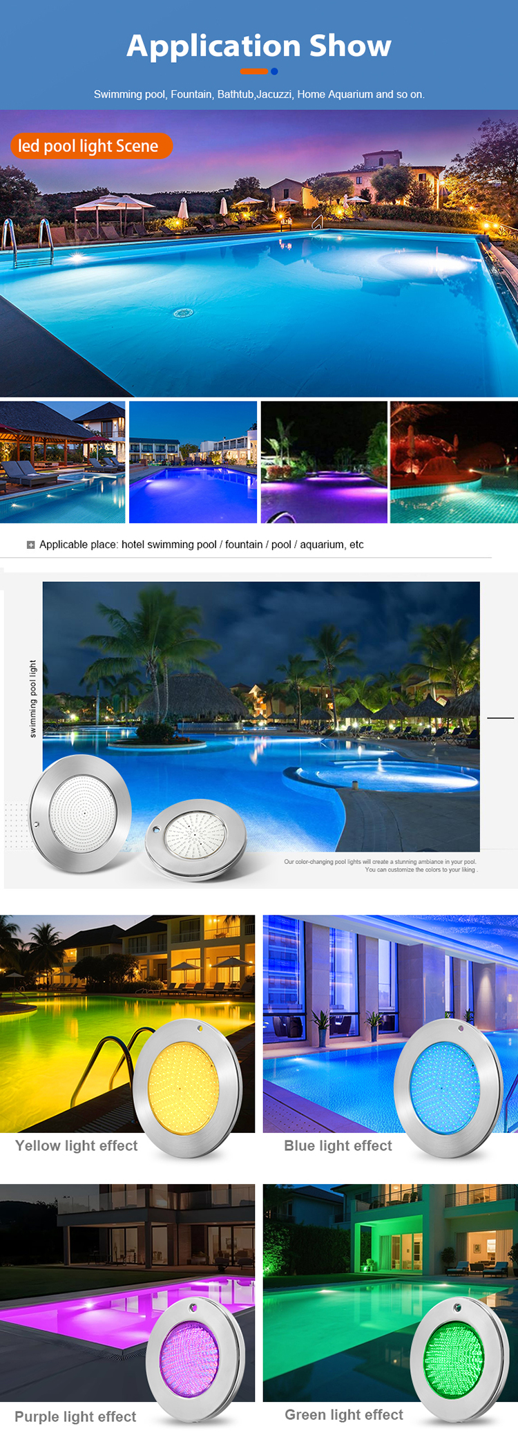 12V AC Ip68 Waterproof Par56 Above Ground Abs Smd2835 Remote Control Multicolor Underwater Rgb Swim Led Recessed Pool Lamp
