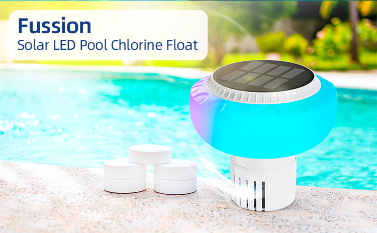 IP68 Waterproof LED Solar ABS Floating Chlorine Dispenser Color-Changing Warm White Rechargeable Pooling Light