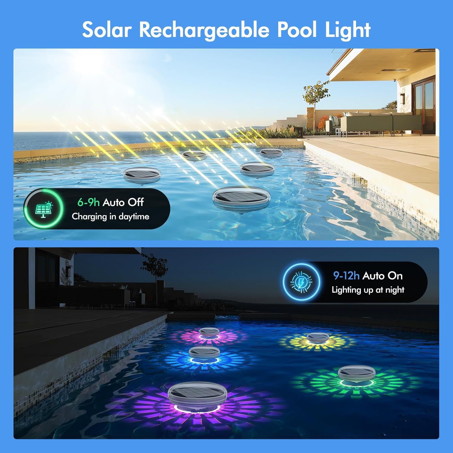IP67 Floating Pool Lights Swimming Pool Light Table Light Led Underwater Solar Rgb Waterproof