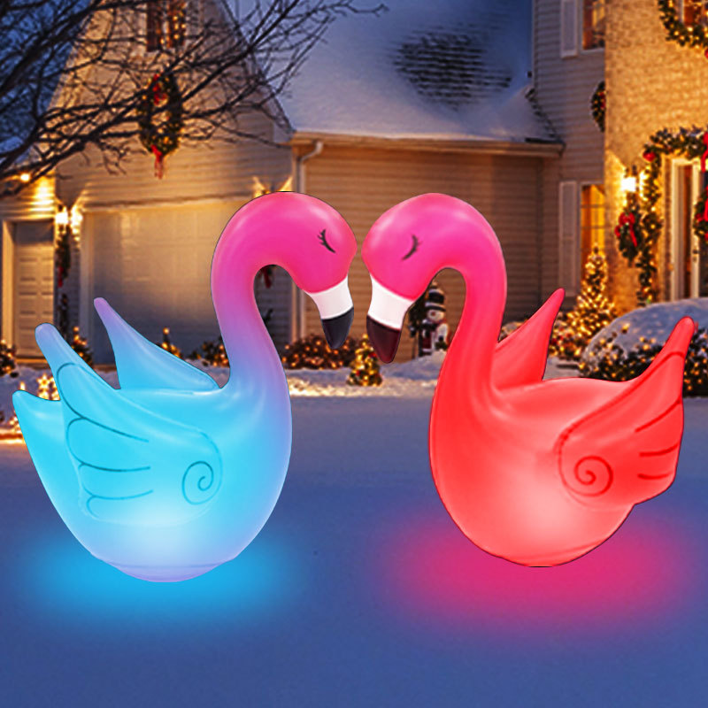 RGBW Color Changing Flamingo Swimming Pool Light with IR Remote IP68 Waterproof LED PVC Inflatable Garden