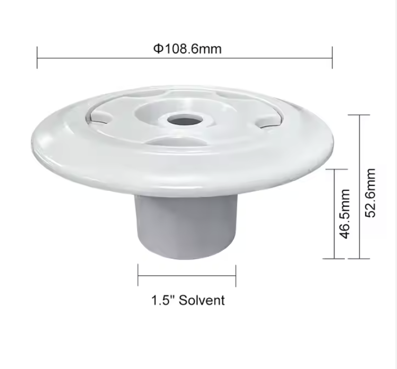 ABS 1.5/2 Inch White Lightweight Water Return for Pool &amp; Spa-Essential Tool for Pool Maintenance &amp; Accessories