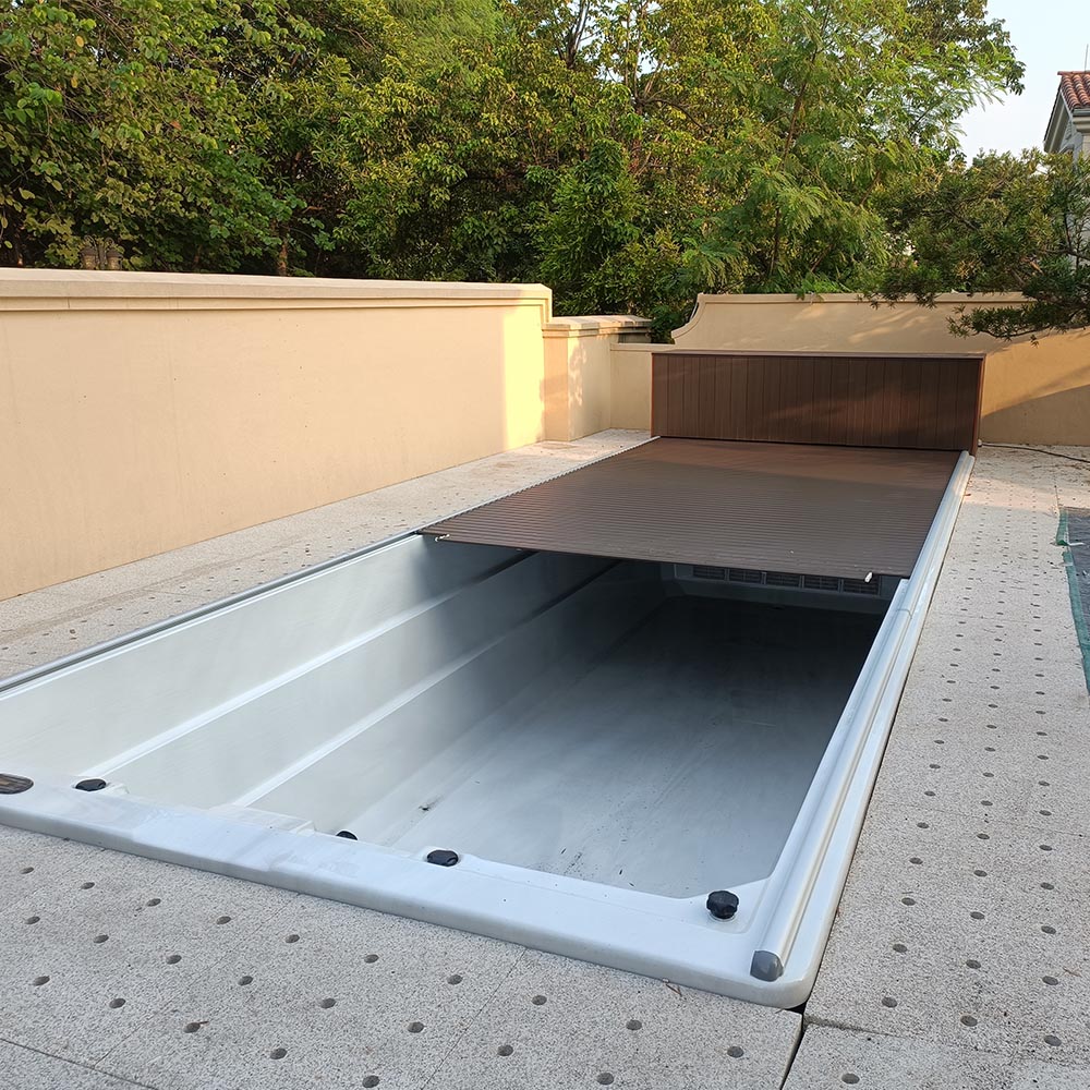 Swimming Pool Roller Cover Electric Roller Reel Wooden Automatic Pool Cover Swimming Pool Cover