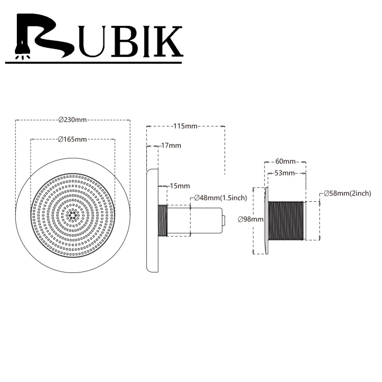 Product dimension drawing