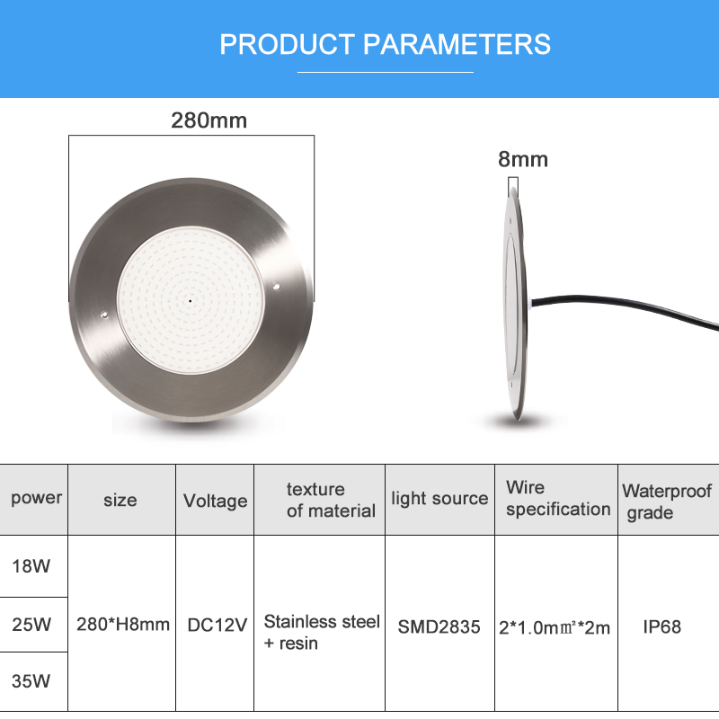 DC 12V Ip68 Waterproof 4 Wire RGB RGBW Stainless Steel Resin Filled Underwater Swimming Pool Led Light Low Voltage