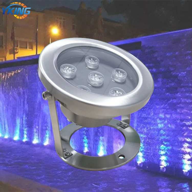 Yaokinglite YK-UW122A 304 Stainless Steel 24V IP68 Waterproof RGB 18W Submersible LED Pool Lights White For Landscape Lighting