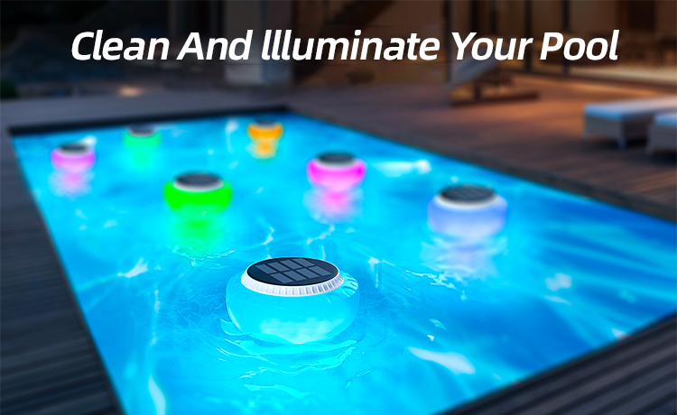 IP68 Waterproof LED Solar ABS Floating Chlorine Dispenser Color-Changing Warm White Rechargeable Pooling Light