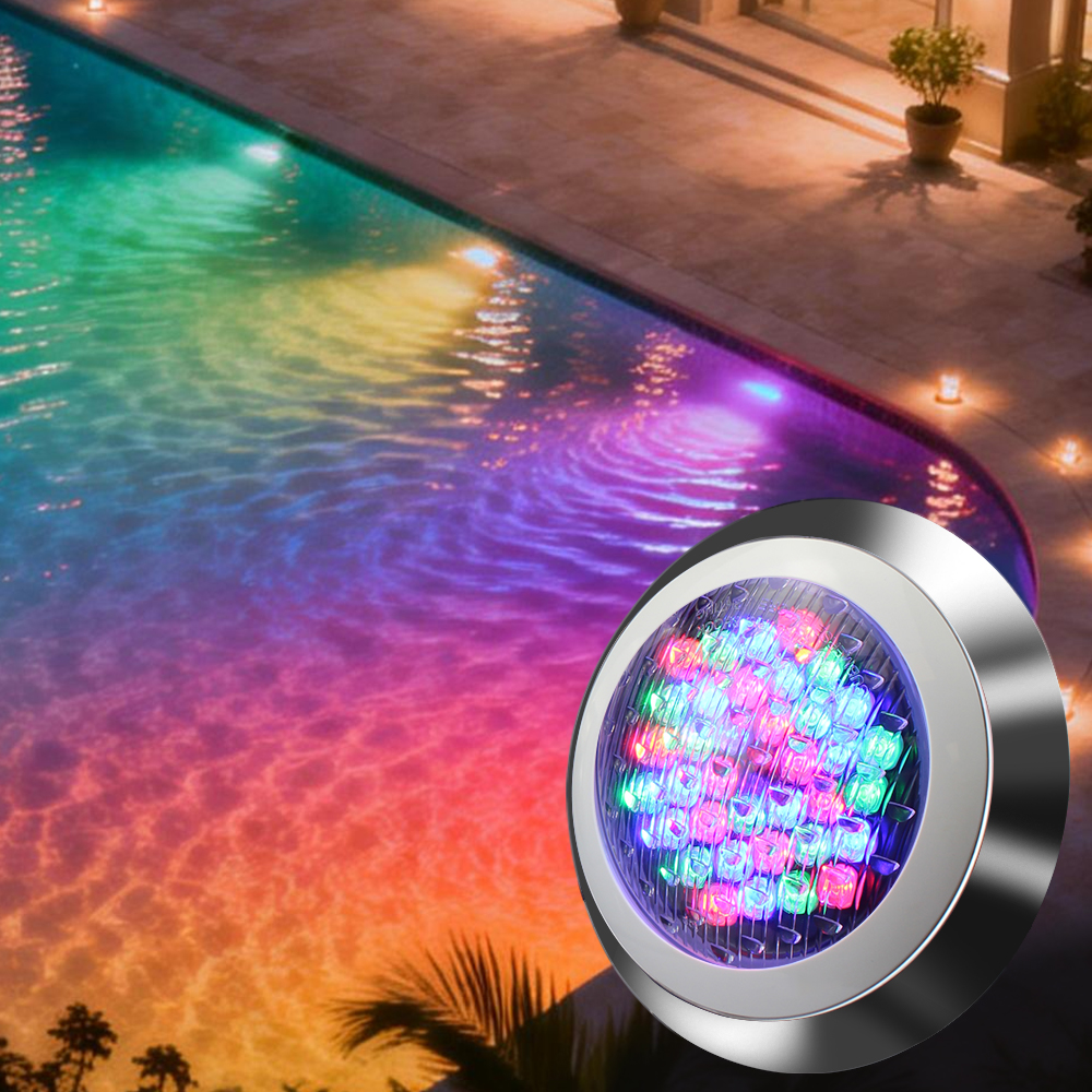 Swimming Pool Light Underwater Pond 18W 7 Colours Changeable Bright LED IP68 With RF Remote