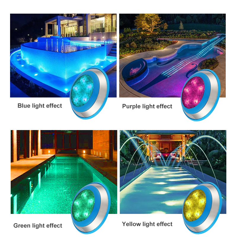 304 Stainless Steel Durable Outdoor IP68 Swimming Pool LED Light RGB Color-Changing CE Certified Low Voltage AC/DC 12V 3-Year