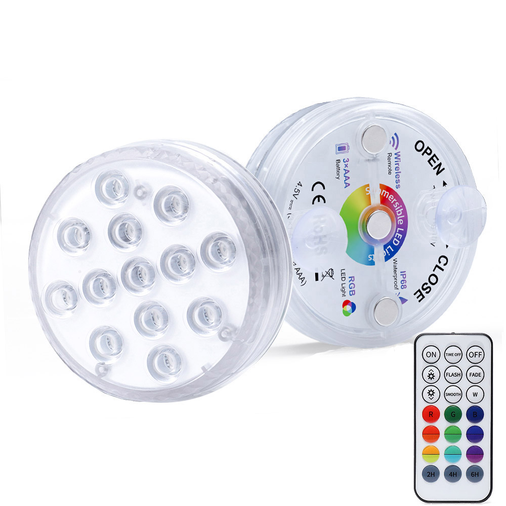 OEM IP68 Submersible Waterproof LED Pool Light Underwater LED Lights Remote 3 Magnets Swimming LED Pool Light for Wedding