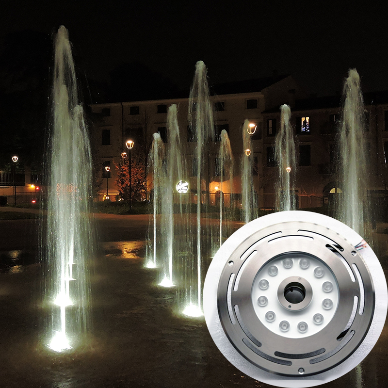 Outdoor Landscape IP68 Waterproof Stainless Steel DMX RGB LED Jet Underwater Ring Dry Fountain Nozzle Light Water Return Hole