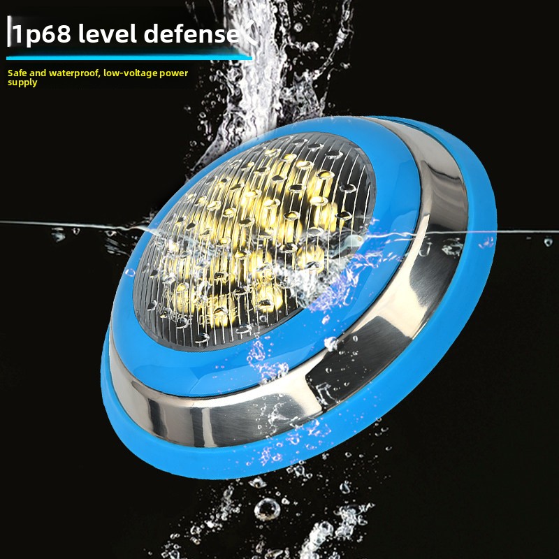 LED Swimming Pool Light Outdoor Waterproof Wall-Mounted Low Voltage 12V/24V Underwater RGB Colorful Water Bottom Wall Light IP68