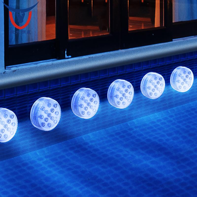Underwater Submersible LED Pool Lights with Magnet &amp; Suction Cups IP68 Waterproof for Pond Fountain Fish Tank Aquarium Lighting