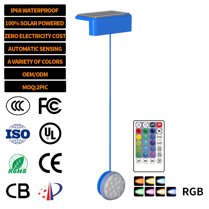 EGH Solar Ultra Thin 1W Waterproof Underwater Submersible Dive Multi Color Changing RGBW Wifi Led Nicheless Pool Light