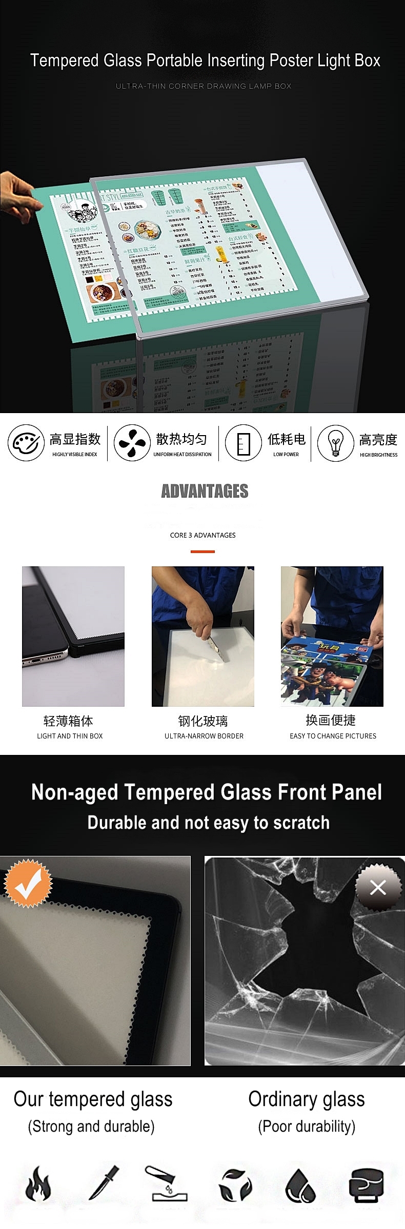 Graphic Inserting Indoor Use ultra Super Slim LED Light Box
