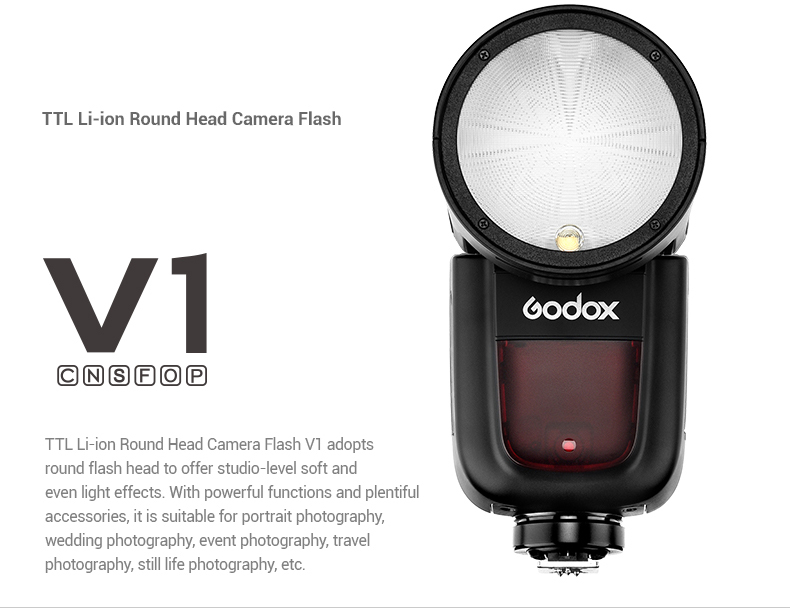 Godox V1 Speedlight V1C V1N V1S V1F V1O V1P TTL HSS 1/8000s Li-ion Battery Speedlite Flash for Fuji Pentax