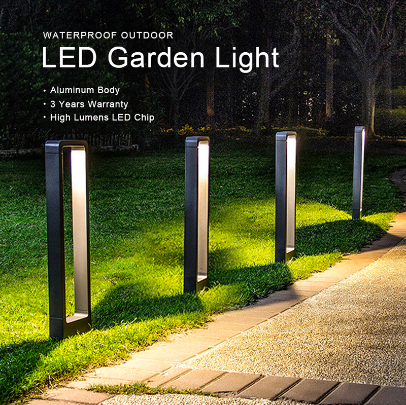 60cm 80cm Waterproof Garden Light Landscape Pathway Highlight Modern LED Bollard Post Light Outdoor LED Lawn Light
