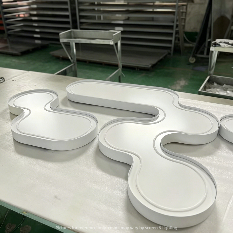 Bar Office Background Wall Logo Stainless Steel LED Neon Light Luminous Alphabet Customization
