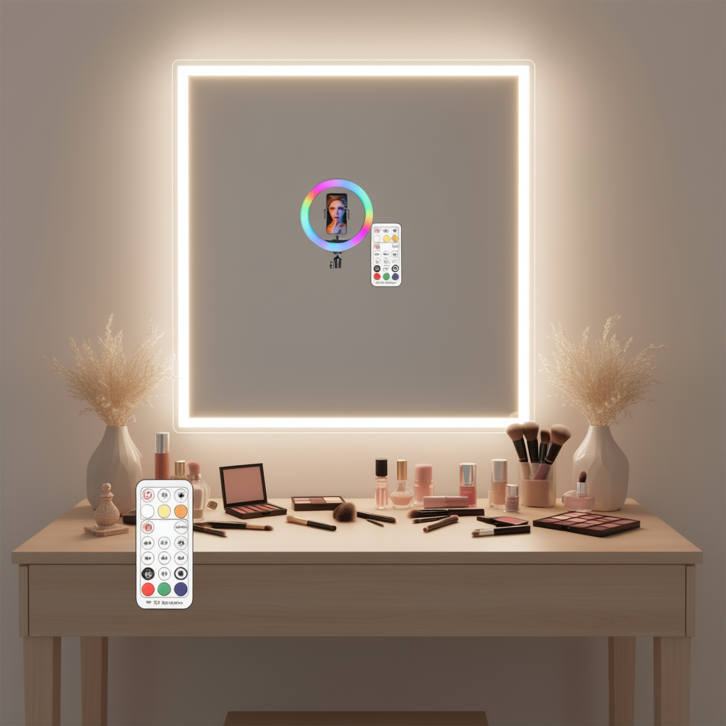 RGB LED Ring Light 32CM with Remote Control IP44 Rated CRI90 for Video Camera Lighting