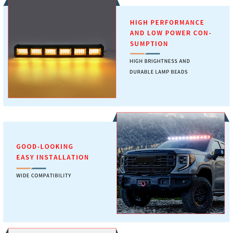 Car Styling Flashing Emergency Signal Lamp Lights 12v 24V RGB Windshield Sucker Installation Strobe Warning Light