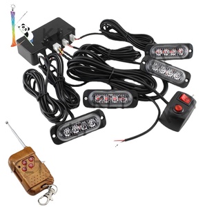 Four in One 4 Led Flash Light Auto Strobe Light 12v Strobe Flashing Warning Lights Blue Red Emergency Lamp Car Accessories