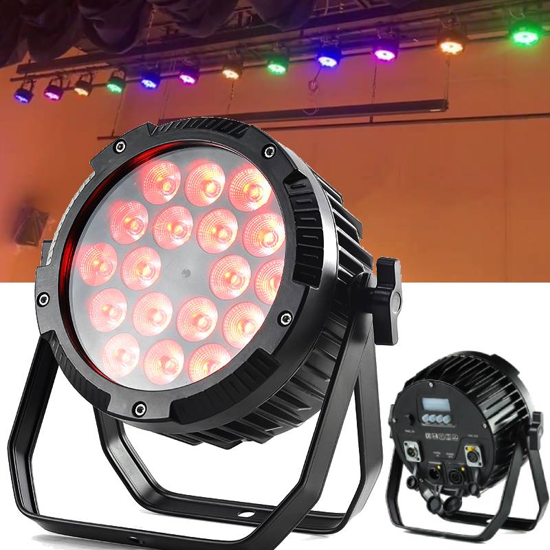 LEAHUA Stage Lights Waterproof LED Wash RGBW 4in1 IP65 Spotlight 18x10W Outdoor Par For DJ Disco Church Wedding