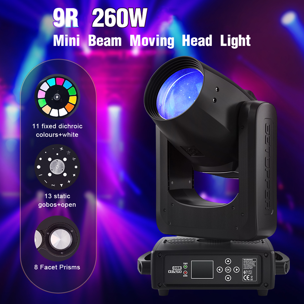 Big Dipper CLB260 DMX 260W 6Kg Beam Moving Head Light Disco Lights Club Lighting System for Events and Concerts